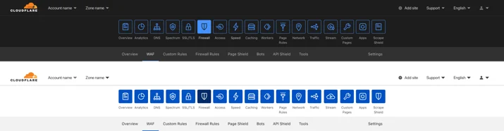 Side by side comparison of the navbar in light and dark modes