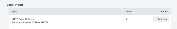 screenshot: Screenshot: Adding a new HTTP Event Collector input in Splunk Cloud