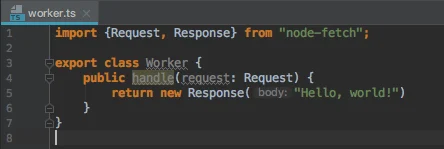 Hello world with type defs